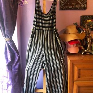 Black and white jump suit